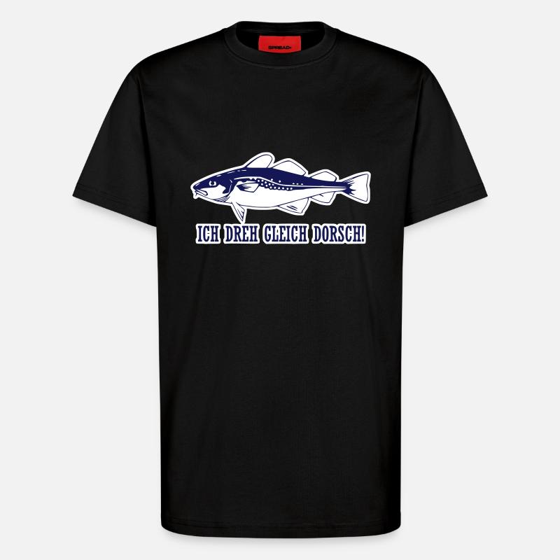 I turn equal to cod! - T-Shirt - made by SPREAD - SOLID BLACK