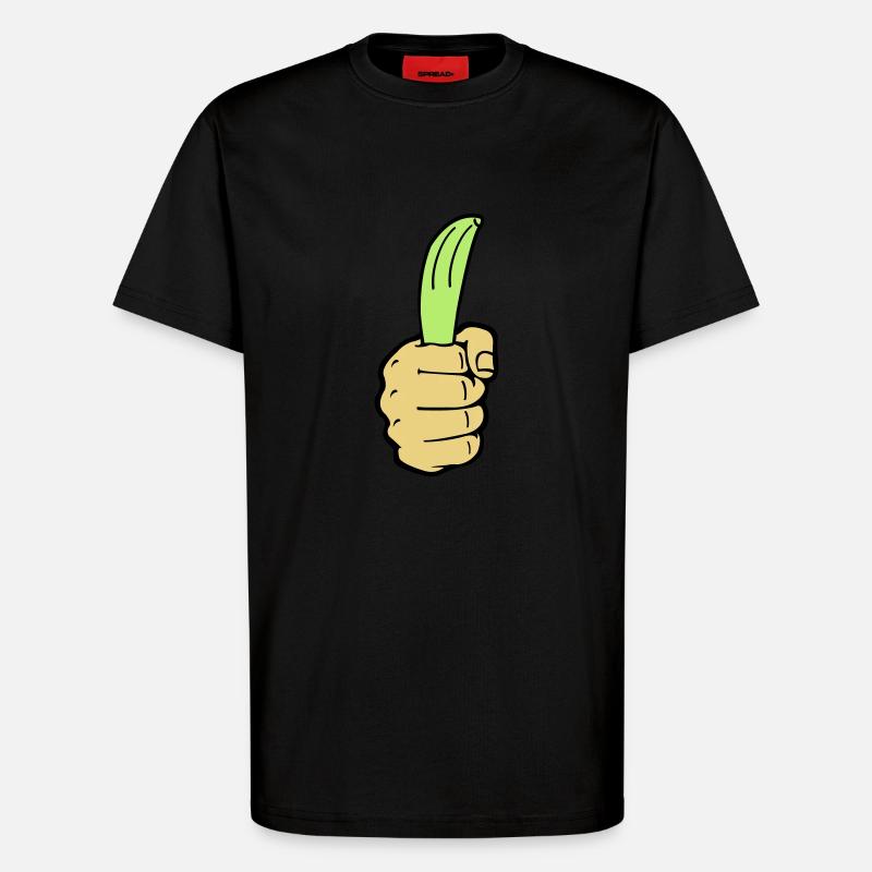 hand banane - T-Shirt - made by SPREAD - SOLID BLACK