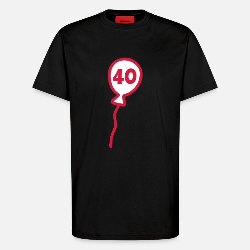 40 Luftballon - V2 - T-Shirt - made by SPREAD - SOLID BLACK