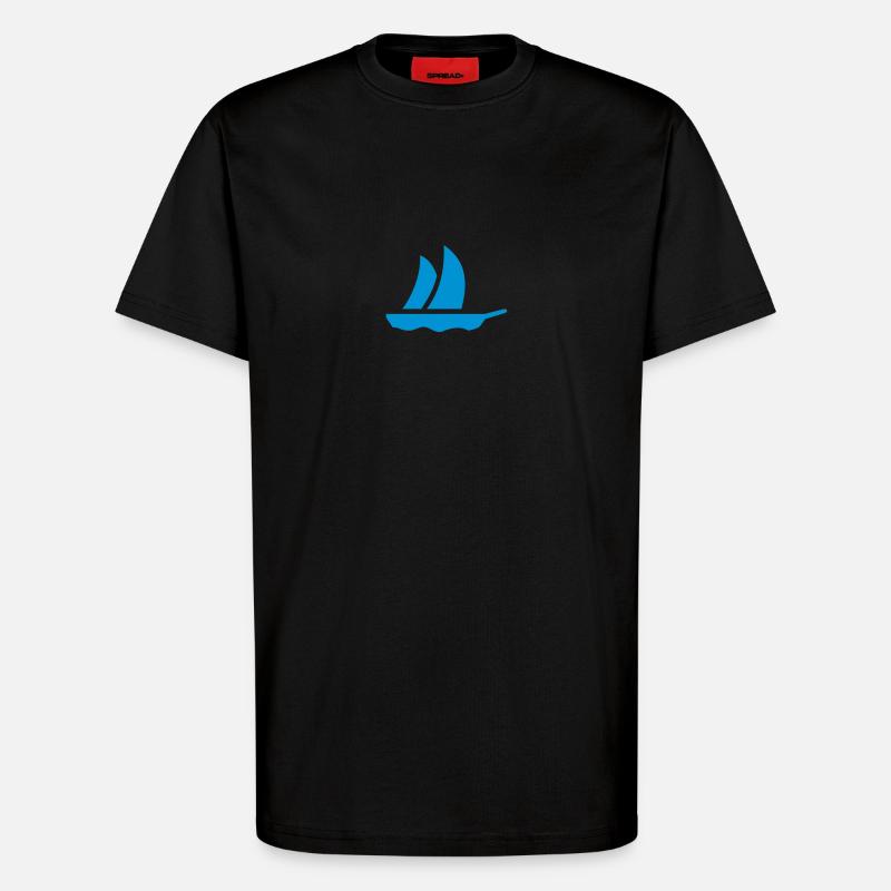 Segelboot / Sailboat (1c) - T-Shirt - made by SPREAD - SOLID BLACK