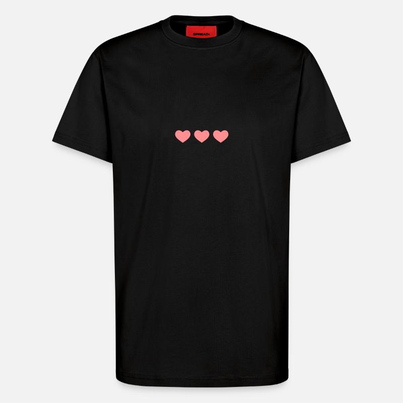 herzen - T-Shirt - made by SPREAD - SOLID BLACK