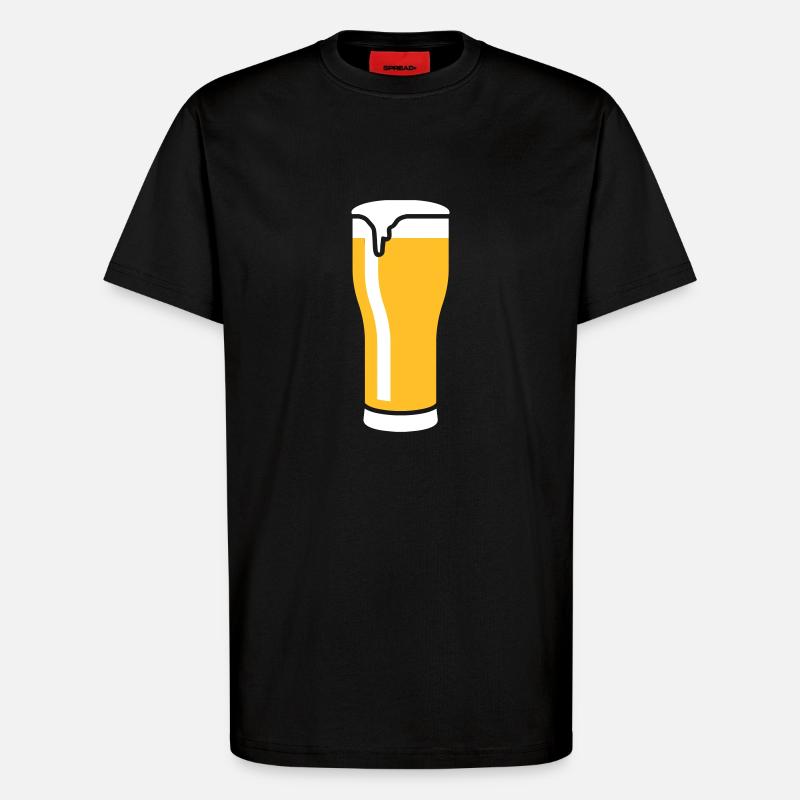 bier_glas_2c - T-Shirt - made by SPREAD - SOLID BLACK
