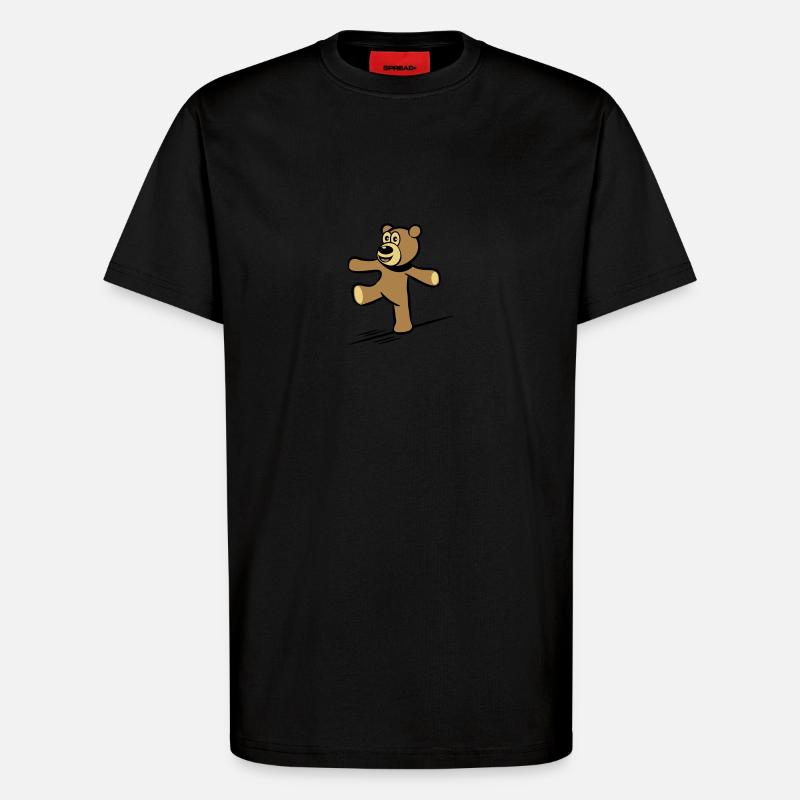 Teddy bear balance rope dance - T-Shirt - made by SPREAD - SOLID BLACK