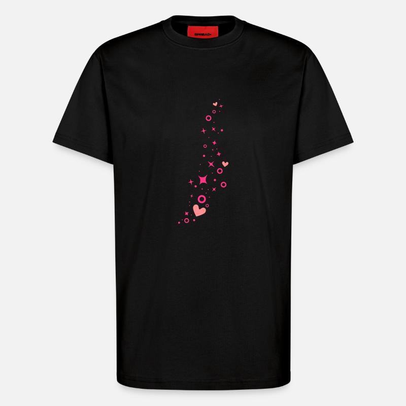 Glitzer mit Herzen Herzchen - T-Shirt - made by SPREAD - SOLID BLACK