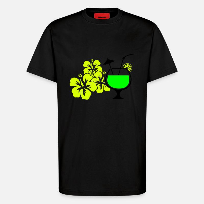 hawaii blumen - T-Shirt - made by SPREAD - SOLID BLACK