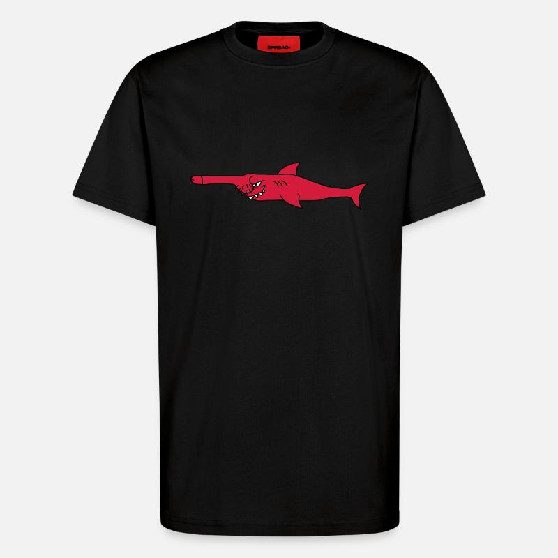 Funny Penis Shark Fish - T-Shirt - made by SPREAD - SOLID BLACK
