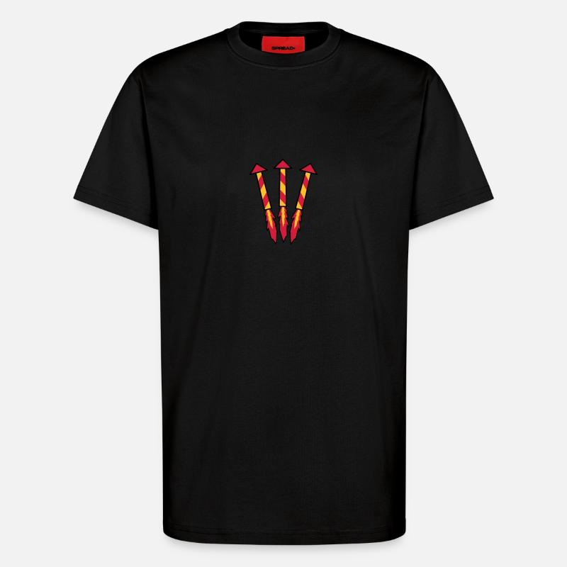 Firework Rockets - T-shirt bio décontracté fabriqué en UE - SOLID BLACK