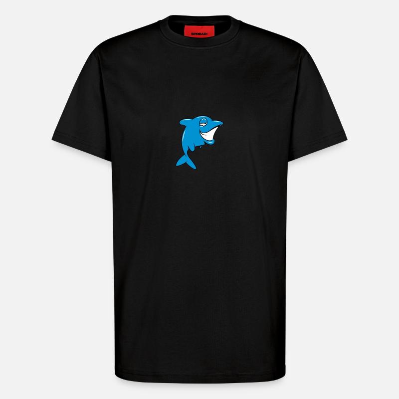 delfin witzig - T-Shirt - made by SPREAD - SOLID BLACK