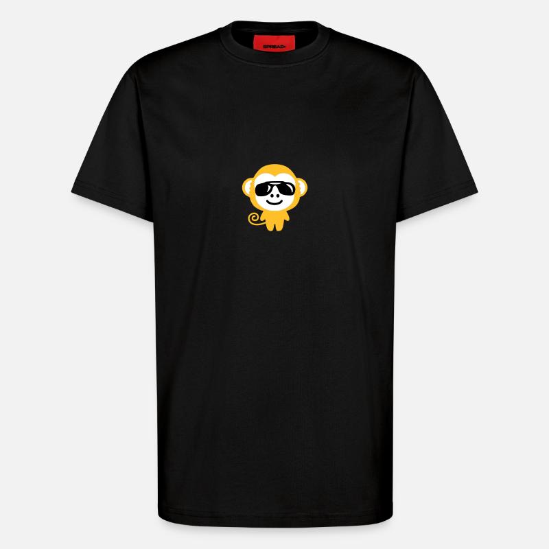 monkey suglasses Affe mit Sonnenbrille - T-Shirt - made by SPREAD - SOLID BLACK