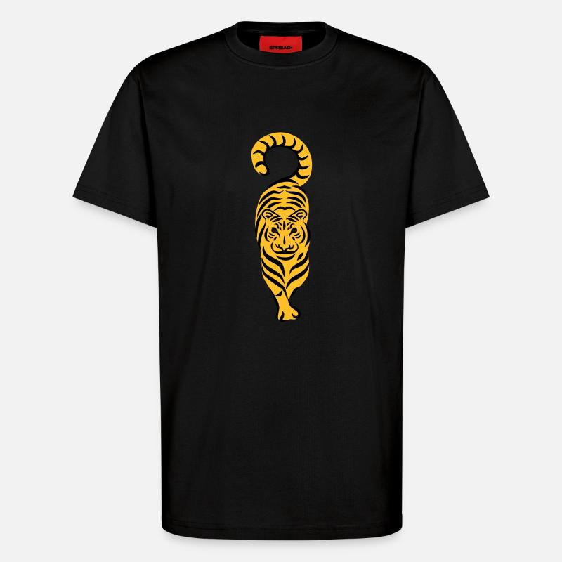 Tigre - T-shirt bio décontracté fabriqué en UE - SOLID BLACK