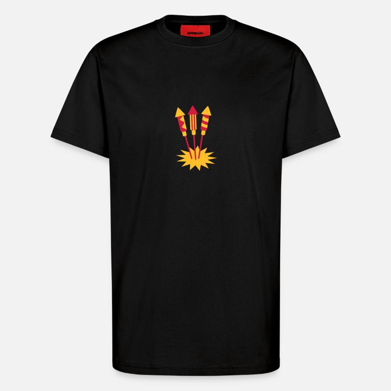 Fireworks rocket - T-Shirt - made by SPREAD - SOLID BLACK
