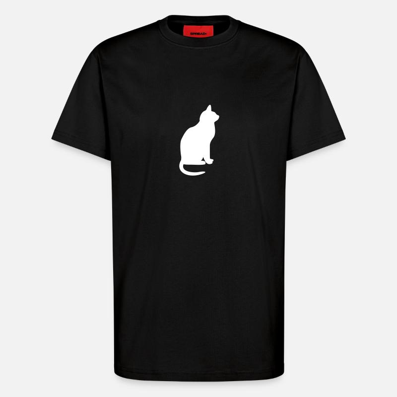 Cat - cat sitting - T-Shirt - made by SPREAD - SOLID BLACK