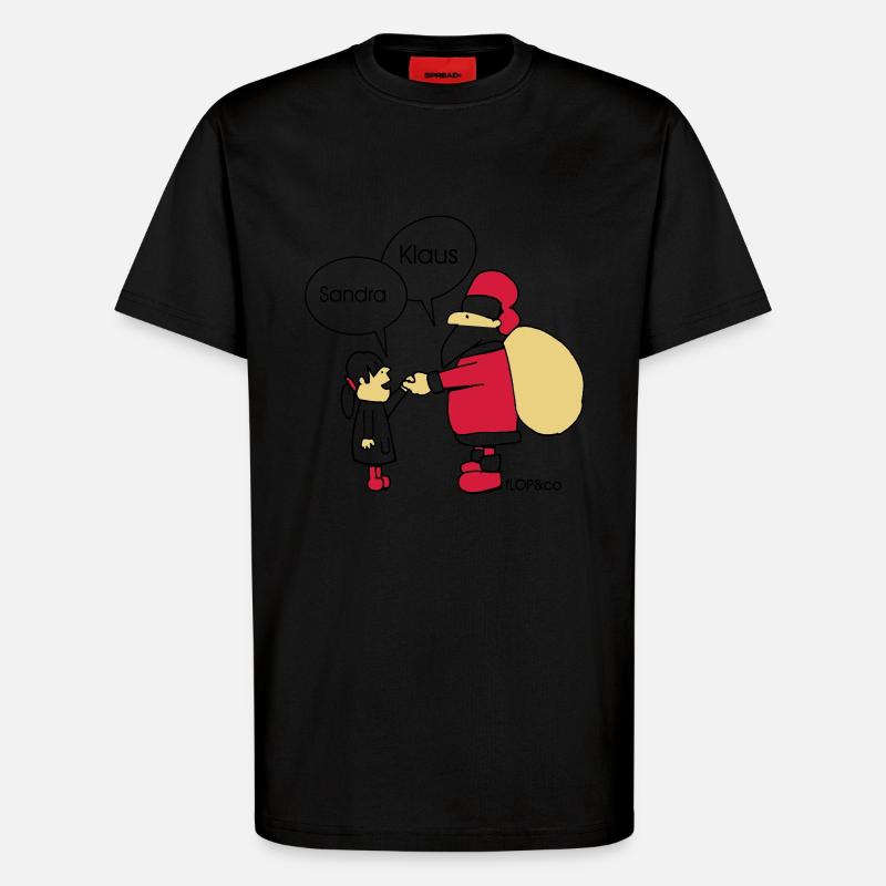 Sandra and Klaus - White - T-Shirt - made by SPREAD - SOLID BLACK