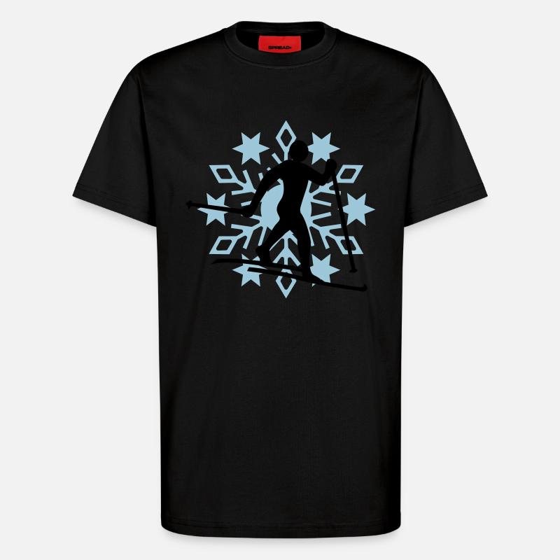 Langläufer Schneeflocke - T-Shirt - made by SPREAD - SOLID BLACK