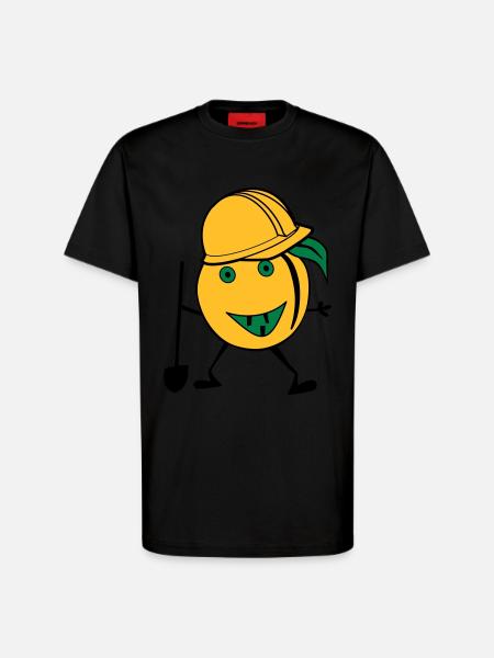 orange construction worker - T-Shirt - made by SPREAD - SOLID BLACK