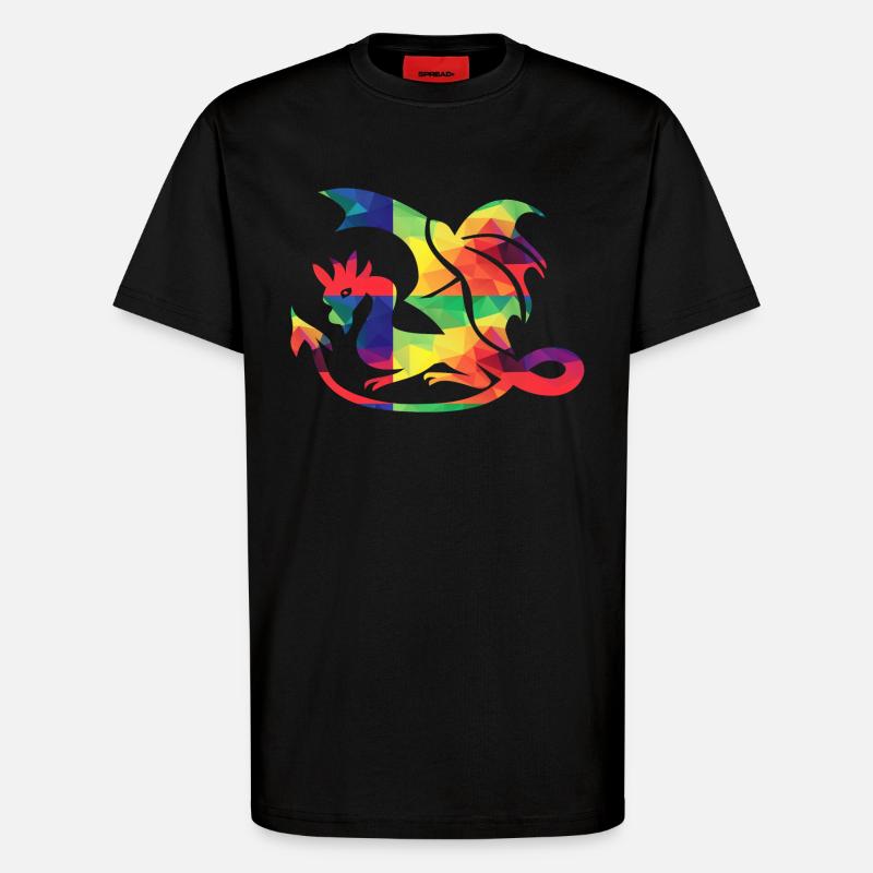 Bunter Drache - T-Shirt - made by SPREAD - SOLID BLACK