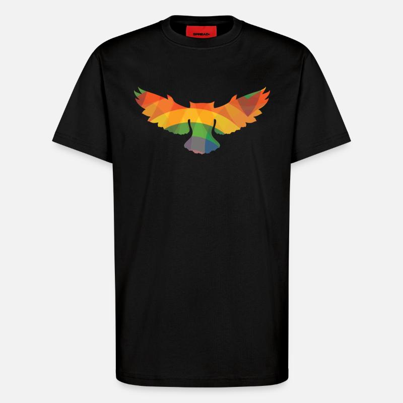 Farbige Eule - T-Shirt - made by SPREAD - SOLID BLACK