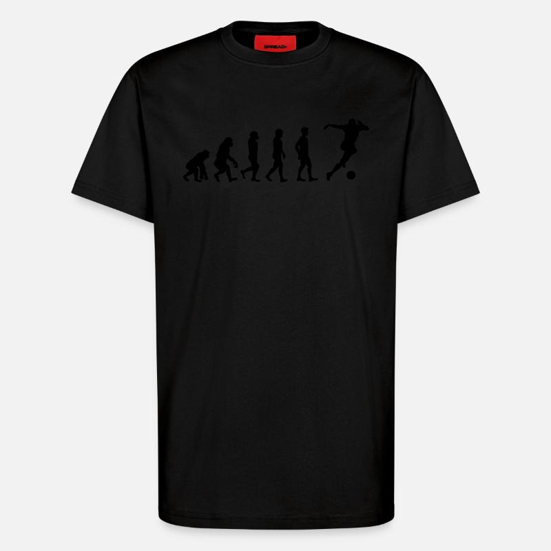 Soccer evolution - T-Shirt - made by SPREAD - SOLID BLACK