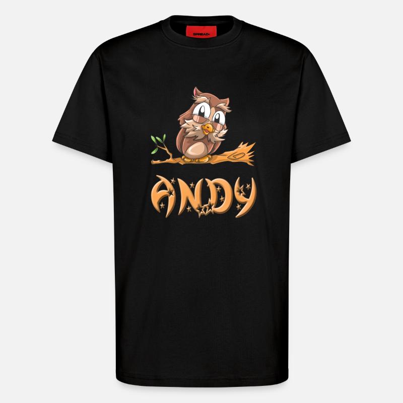 Eule Andy - T-Shirt - made by SPREAD - SOLID BLACK