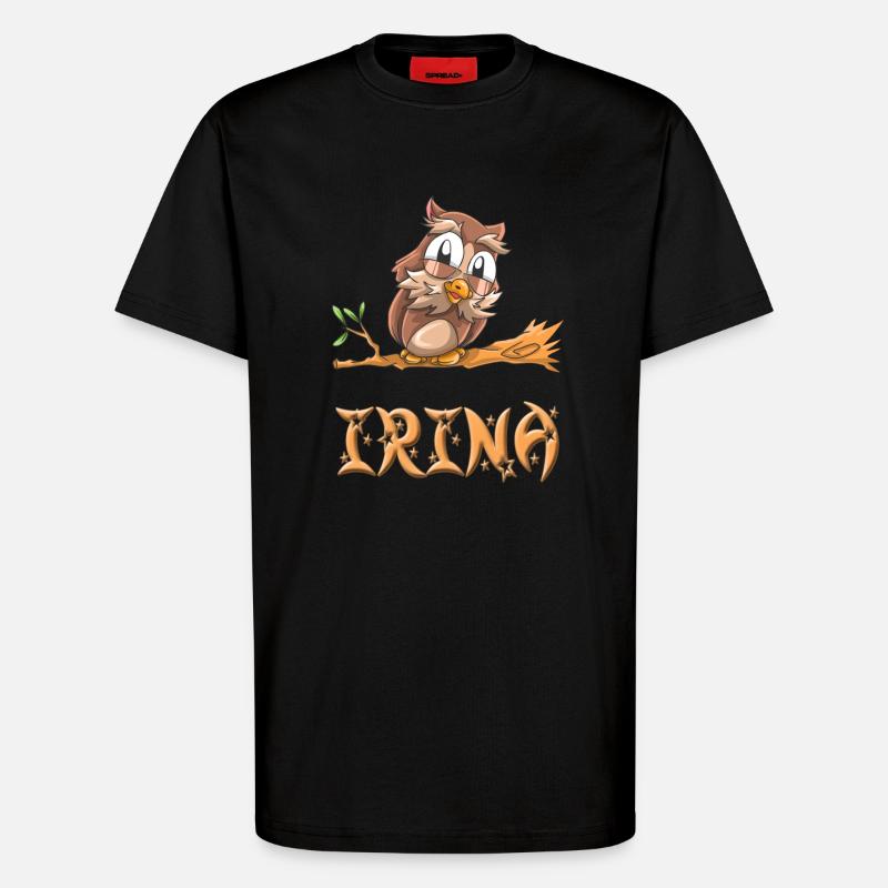 Eule Irina - T-Shirt - made by SPREAD - SOLID BLACK