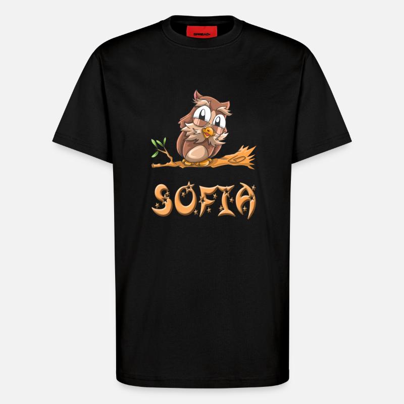 Eule Sofia - T-Shirt - made by SPREAD - SOLID BLACK