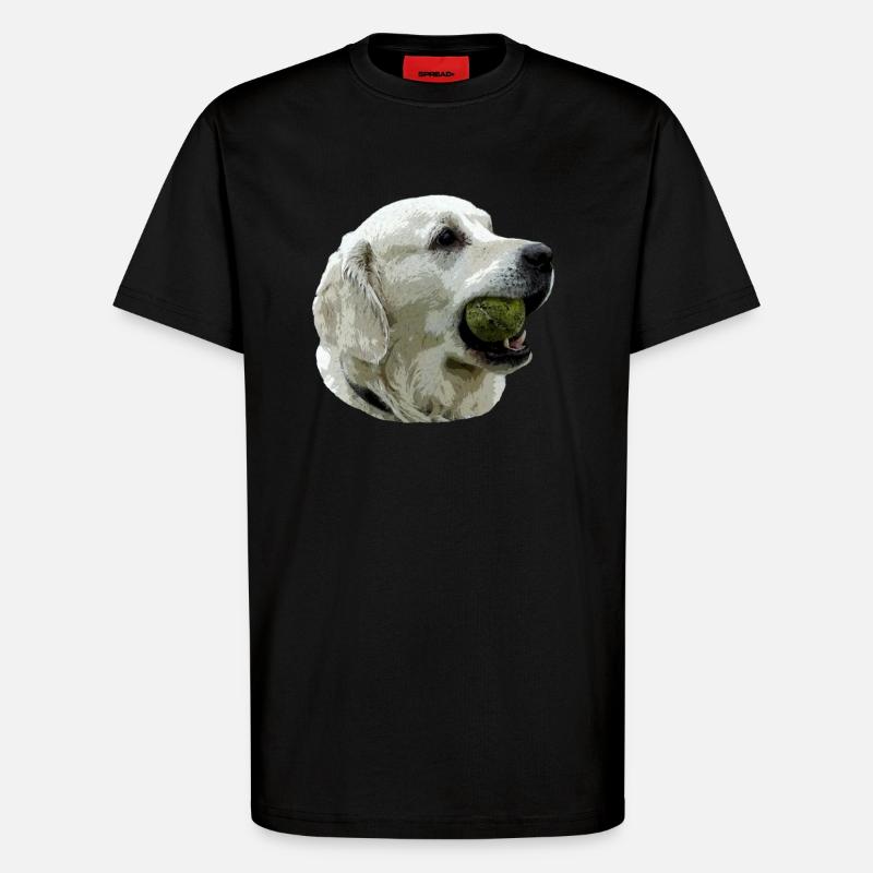 Labrador mit Ball - T-Shirt - made by SPREAD - SOLID BLACK