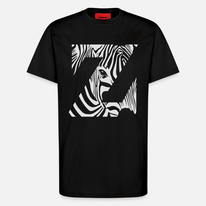 Zebra Mix Mono White - T-Shirt - made by SPREAD - SOLID BLACK