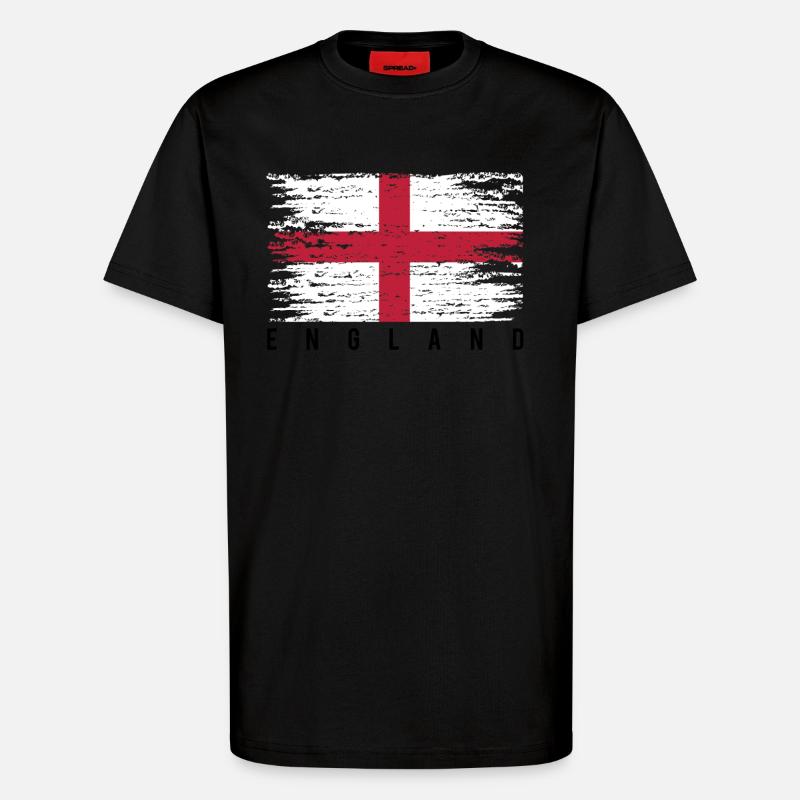 Englisches Kreuz mit Strähnen - T-Shirt - made by SPREAD - SOLID BLACK