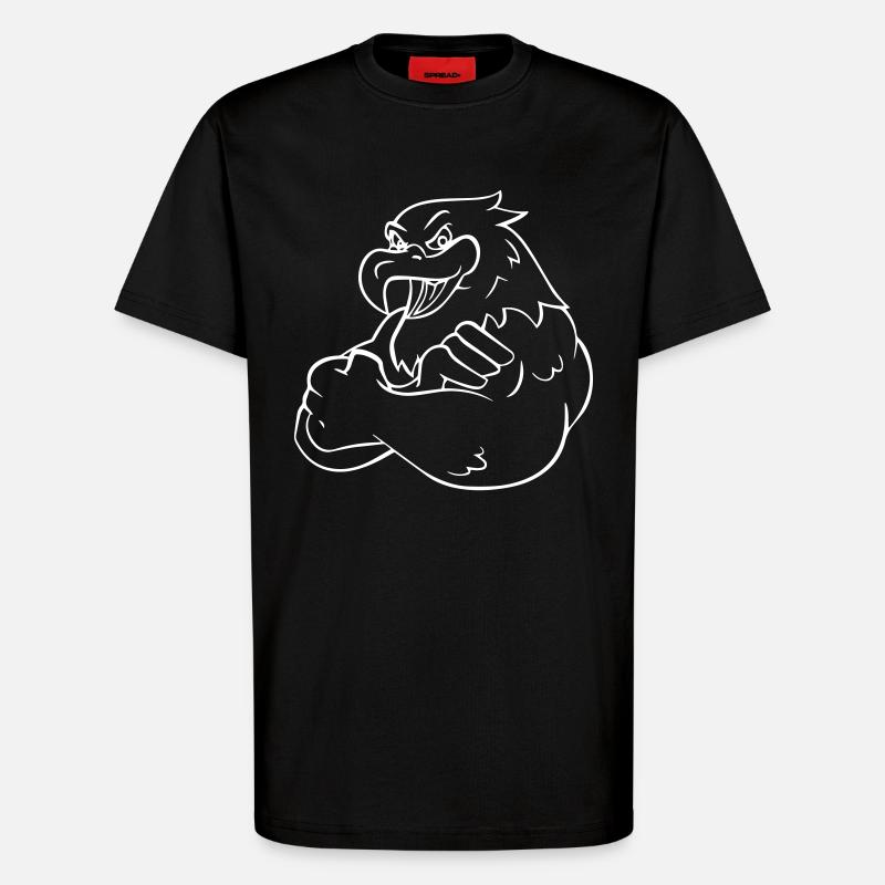Comic Eagle - Design - T-shirt bio décontracté fabriqué en UE - SOLID BLACK