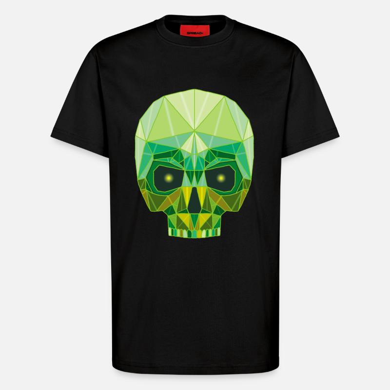 Smaragdgrüner Todeskopf - T-Shirt - made by SPREAD - SOLID BLACK