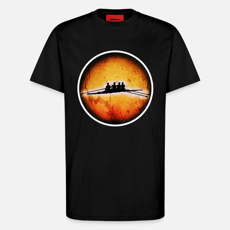 Rameurs à 4 hommes - T-shirt bio décontracté fabriqué en UE - SOLID BLACK