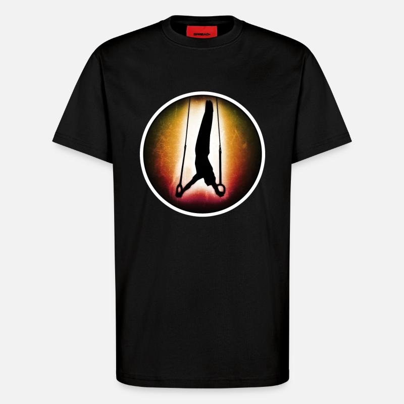 Turnen - Ringe - T-Shirt - made by SPREAD - SOLID BLACK