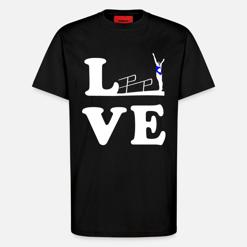 Plongée Plongée Plongée LOVE - T-shirt bio décontracté fabriqué en UE - SOLID BLACK