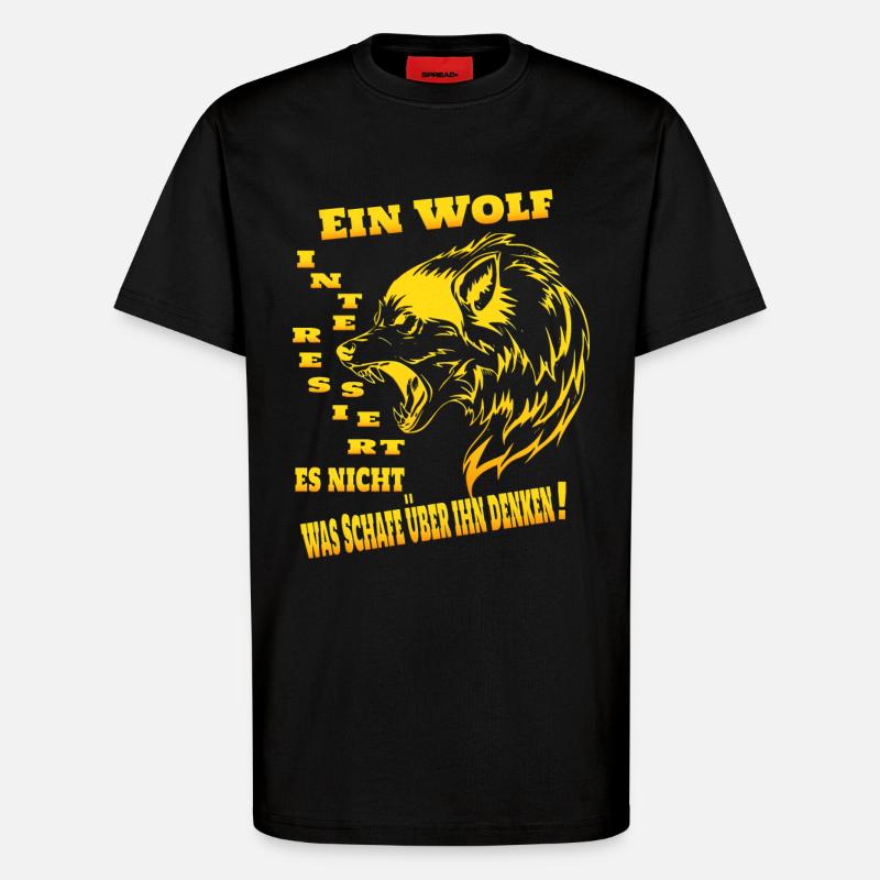 Wolf Rudel Alphatier - T-Shirt - made by SPREAD - SOLID BLACK