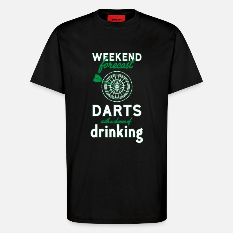 Darts Dart - T-Shirt - made by SPREAD - SOLID BLACK