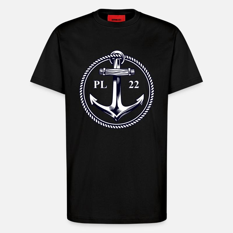 PL22 Marineanker - T-Shirt - made by SPREAD - SOLID BLACK