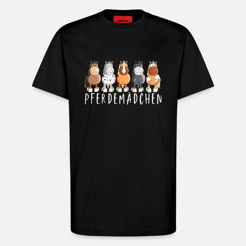Pferdemädchen I Pferde Comic - T-Shirt - made by SPREAD - SOLID BLACK