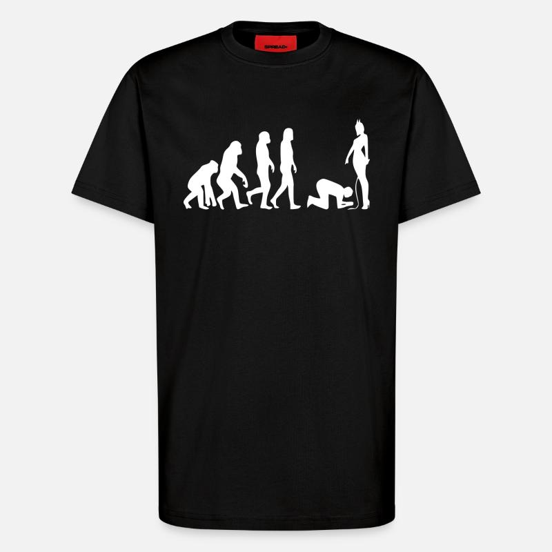 Evolution man - T-Shirt - made by SPREAD - SOLID BLACK