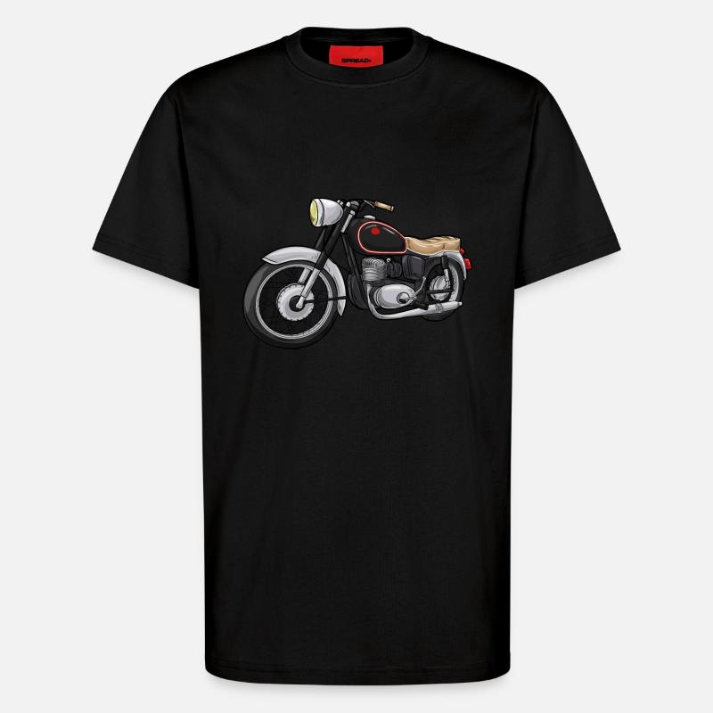 Motorrad mit Sitzbank - T-Shirt - made by SPREAD - SOLID BLACK