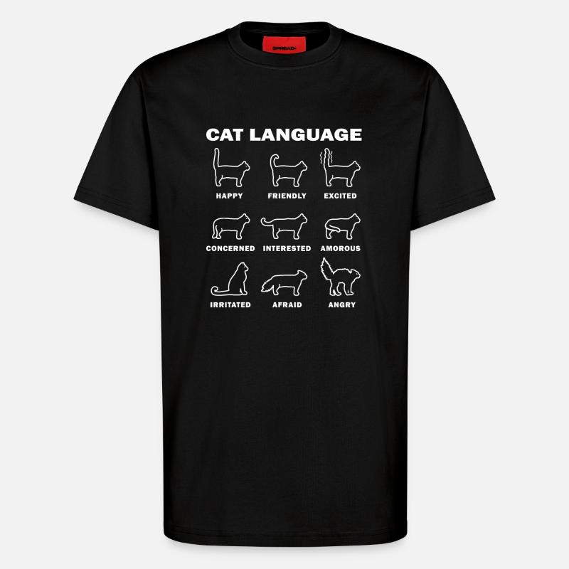 Sprache der Katzen - T-Shirt - made by SPREAD - SOLID BLACK