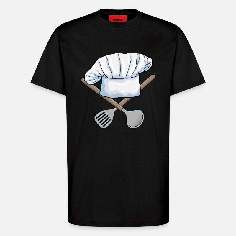 Cuisine de Chef’s Hat - T-shirt bio décontracté fabriqué en UE - SOLID BLACK