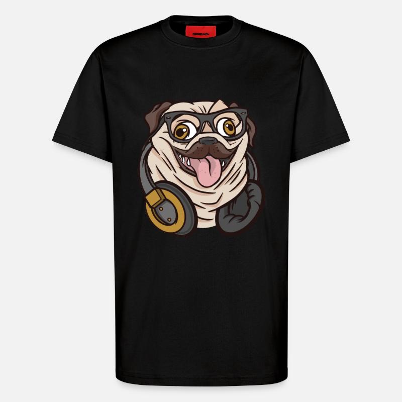 Hipster Mops - T-Shirt - made by SPREAD - SOLID BLACK