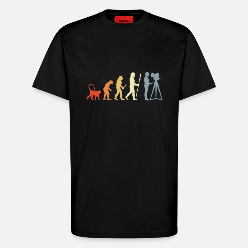 Cameraman evolution - T-Shirt - made by SPREAD - SOLID BLACK