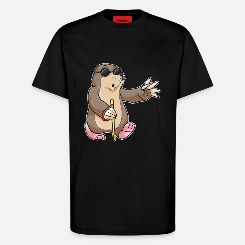 Mole Blind Drôle - T-shirt bio décontracté fabriqué en UE - SOLID BLACK