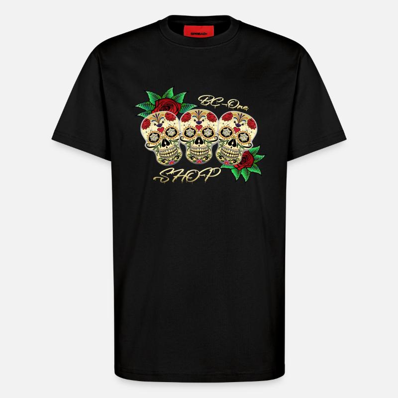 Totenköpfe - T-Shirt - made by SPREAD - SOLID BLACK