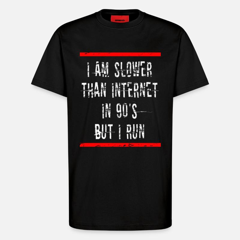 Slow Runner Running Run Gift - T-Shirt - made by SPREAD - SOLID BLACK