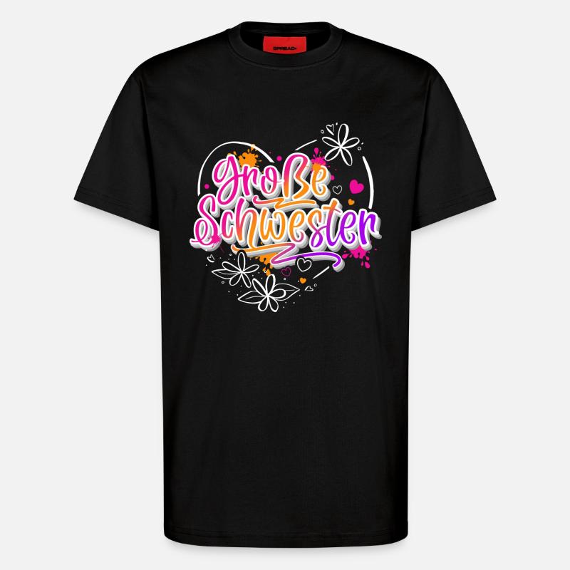 Große Schwester - T-Shirt - made by SPREAD - SOLID BLACK