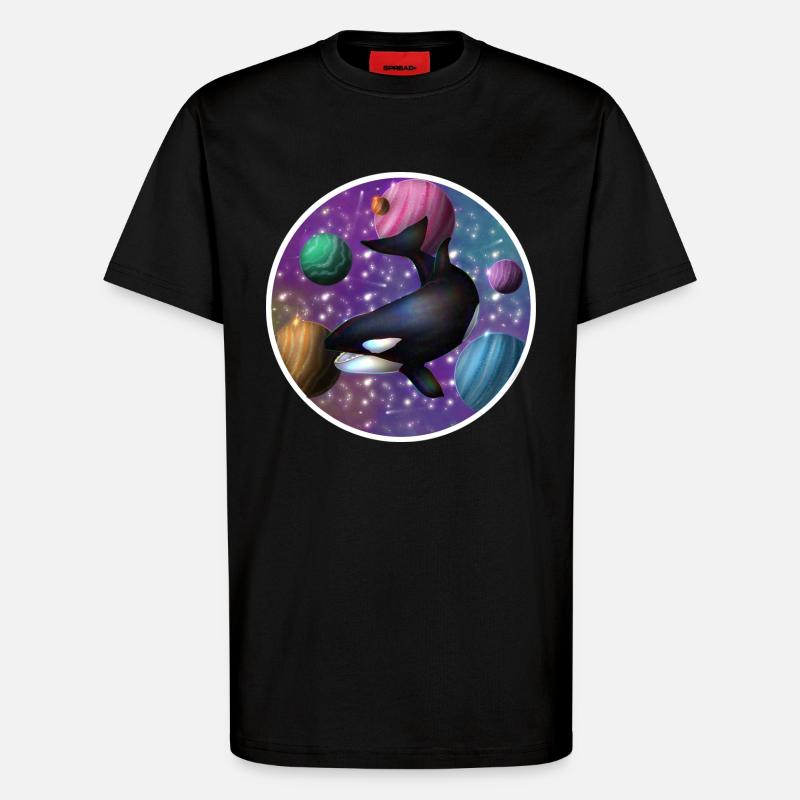 Orca im Raum - T-Shirt - made by SPREAD - SOLID BLACK