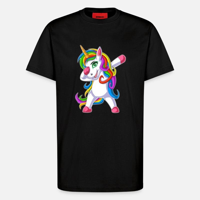 dabbing Einhorn - T-Shirt - made by SPREAD - SOLID BLACK