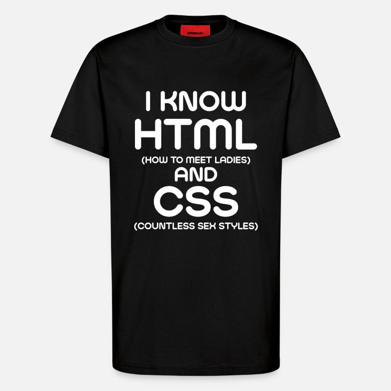 Je connais html et CSS - T-shirt bio décontracté fabriqué en UE - SOLID BLACK